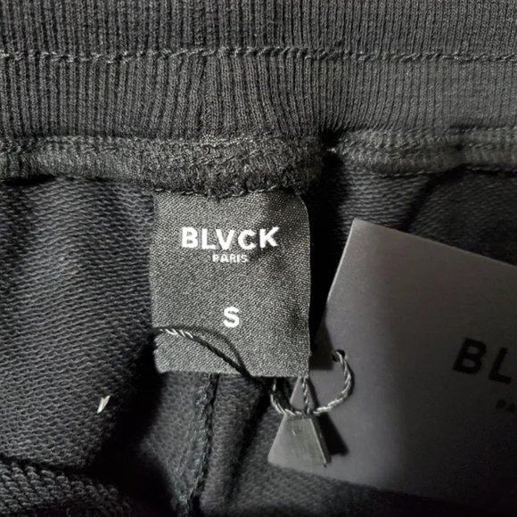 BLVCK Paris Men's Shorts Small Rose Eternelle Black Unisex Pockets Knit NEW - Picture 6 of 8